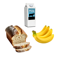 Bread, milk and banana
