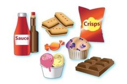Food and drinks high in fats and or sugar