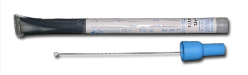 Pernasal charcoal transport swab