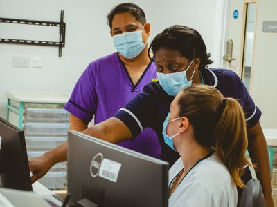 Jerome Ibarra, Matron, Karen Anthony, Ward Manager & Rhianna Dobson-Love, Clinical Specialist Occupational Therapist