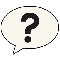 A speech bubble containing a question mark.