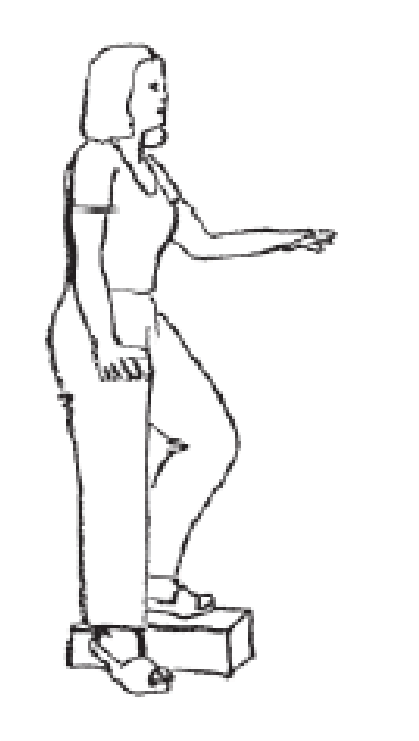 Stand with your affected leg on a step