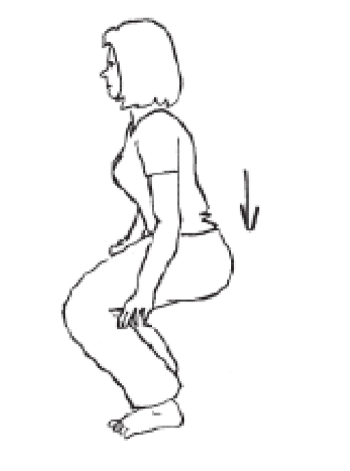 Standing with your feet shoulder width apart