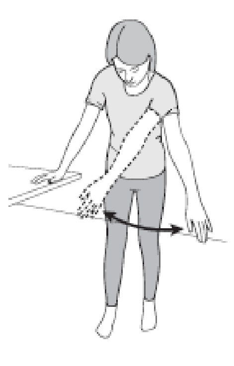 Swing your arm to your left and then to your right