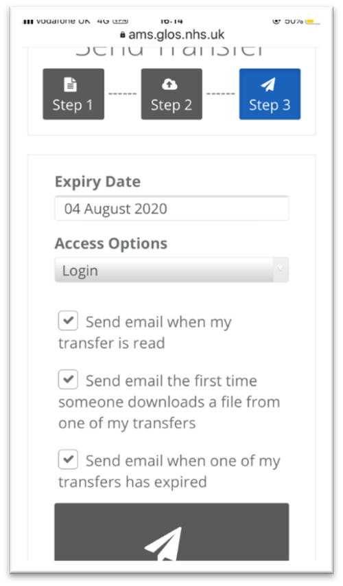 The expiry date will populate automatically