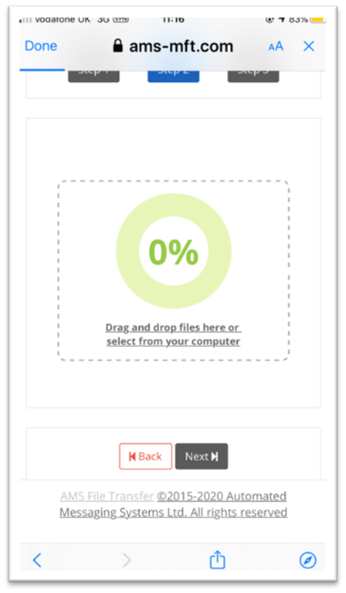 The progress wheel will tell you how long it will take