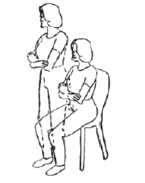 Try and sit down slowly on a chair