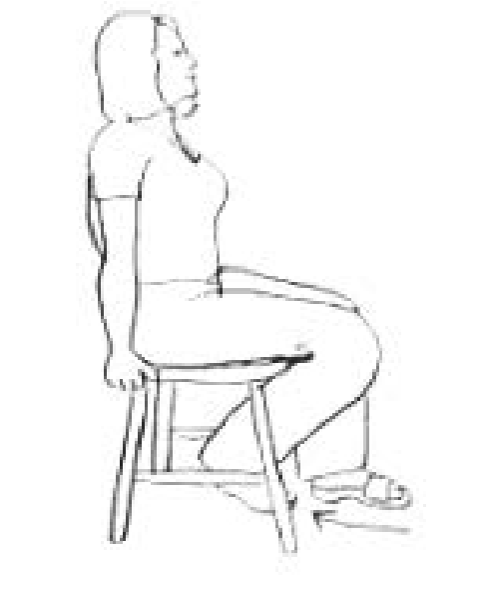 While sitting bend your knee