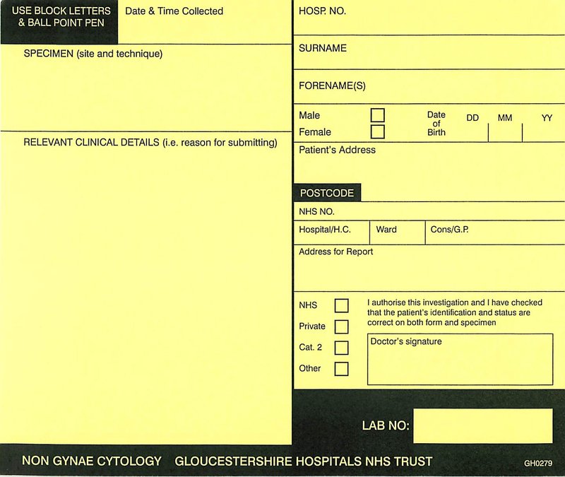 Non Gynae Cytology form