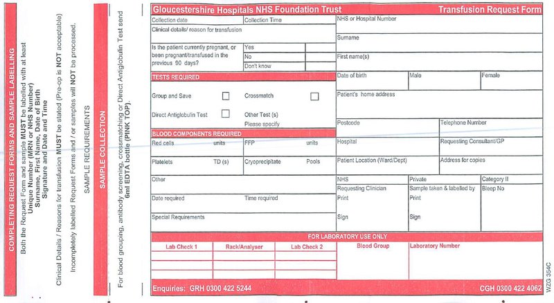 Transfusion Form